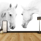 Фотофон на заказ с изображением большой белой лошади, Настенная роспись для гостиной, дивана, спальни, Декор для дома
