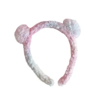 New Fashion Cute Plush Bear Rabbit Ears Headband Autumn Winter Head Hoop Cartoon Girls Kid Hairband Headdress Hair Accessories
