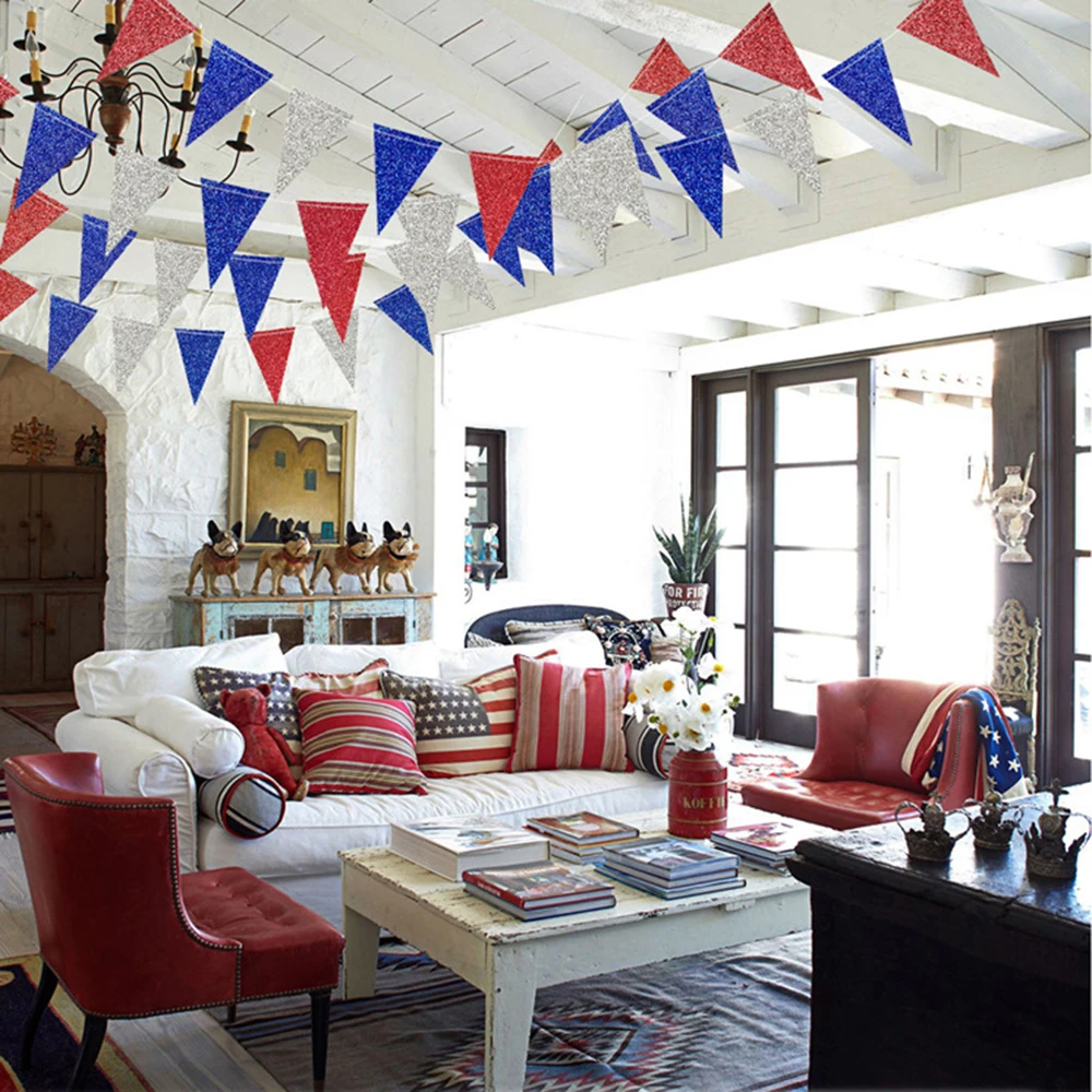 Бумажные флаги баннер блеск США американский флаг вечерние принадлежности для
