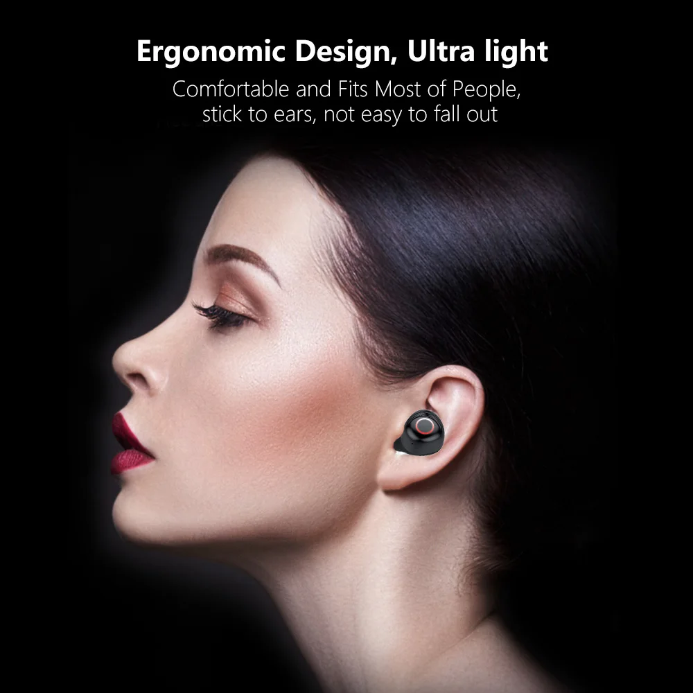 

EZEAR X12 TWS Earbuds Wireless Bluetooth 5.0 Earphone Portable HIFI Headset Battery LED Display IPX8 Waterproof Earbuds