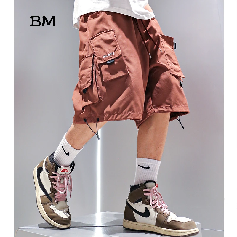 Шорты-карго мужские тонкие Летние повседневные штаны в стиле хип-хоп со