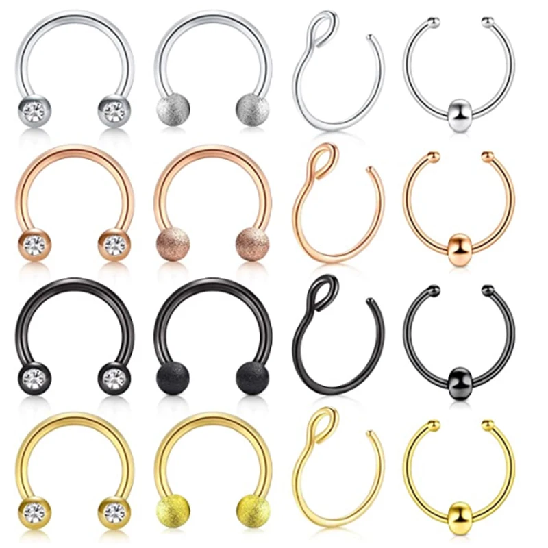 Новинка медицинское титановое кольцо в стиле панк для имитации пирсинга кольца