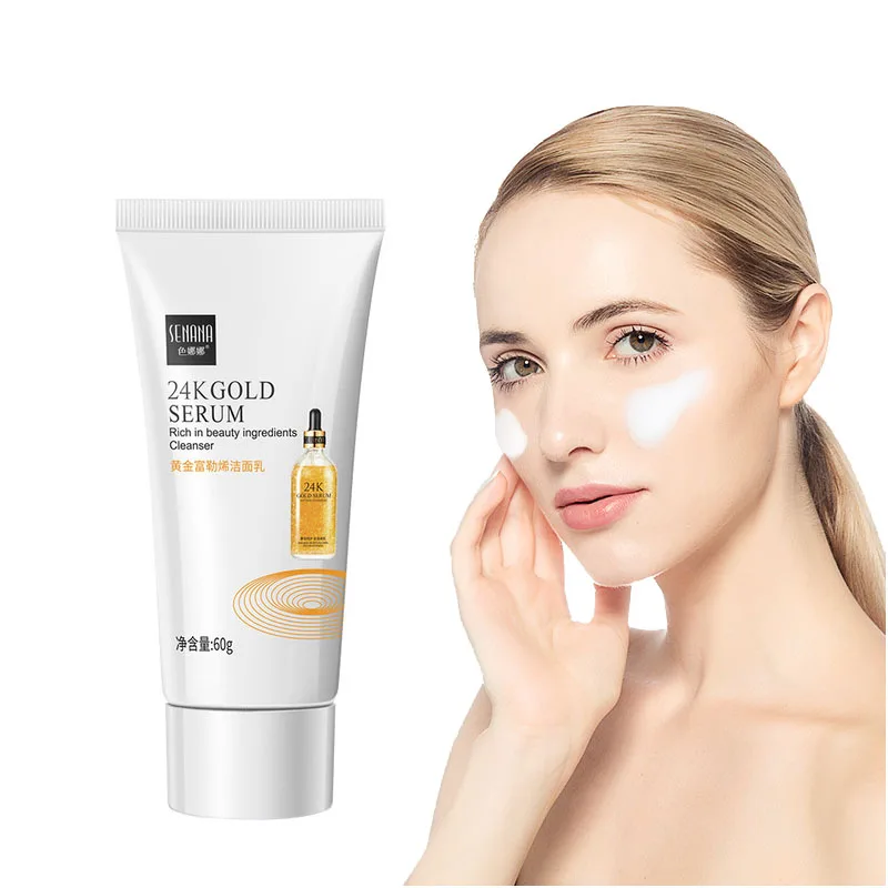 

24K Fullerene Facial Cleanser Unblock Pores Remove Dirt Anti Blackhead Face Cleaning Cream 60g Gentle Oil Control Skin Cleanser