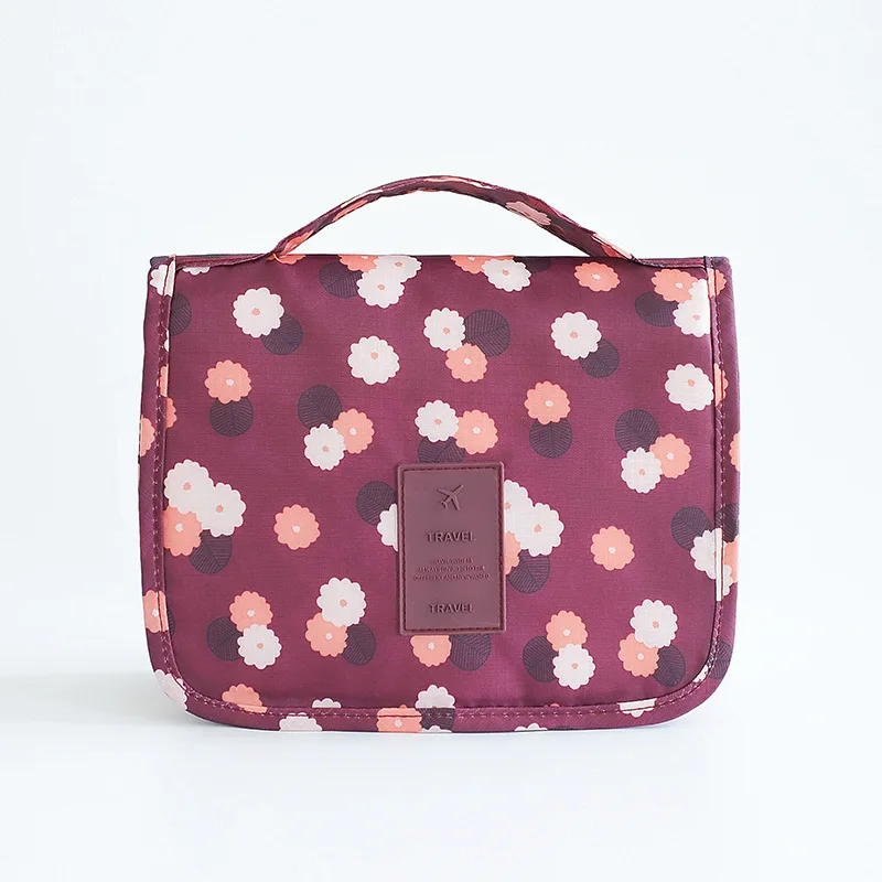 

Eco Friendly Oxford Cloth Folding Portable Waterproof Padded Cosmetic Bag Hook Wash Bag Hanging Storage Bag Travel Outfit