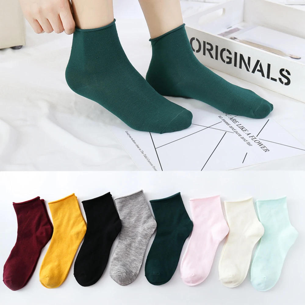 

5 Pairs Women Long Socks Set Cute Cartoon Fruit Letters Striped Expression Harajuku Socks Autumn Winter Korean Japanese Fashion