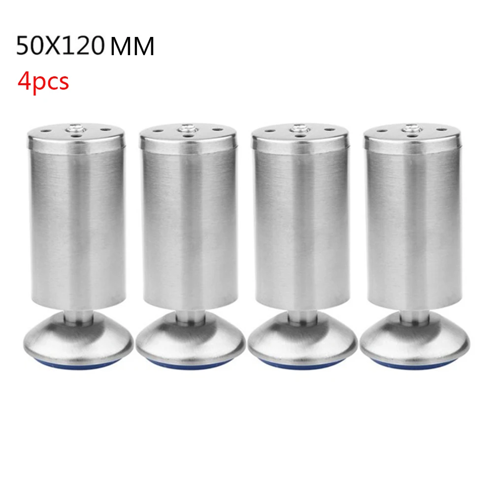 

4pcs/set Desk Rise Bed Anti Slip Stainless Steel Office Sofa Support Couch Furniture Feet