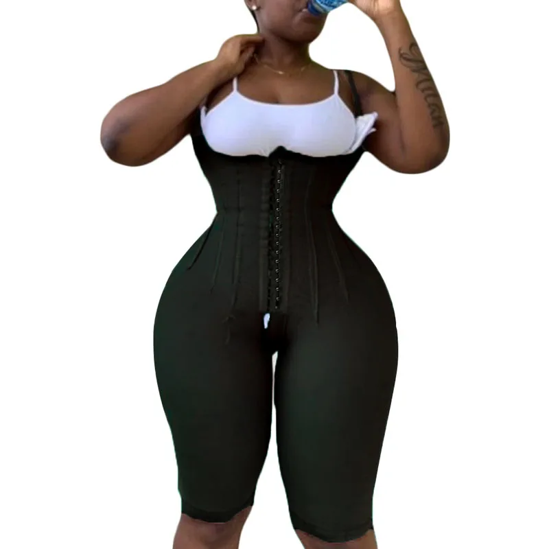 Fajas Colombianas Free Bust Knee Length Compression Garment With Thin Straps Eye Hook Skims Kim Kardashian