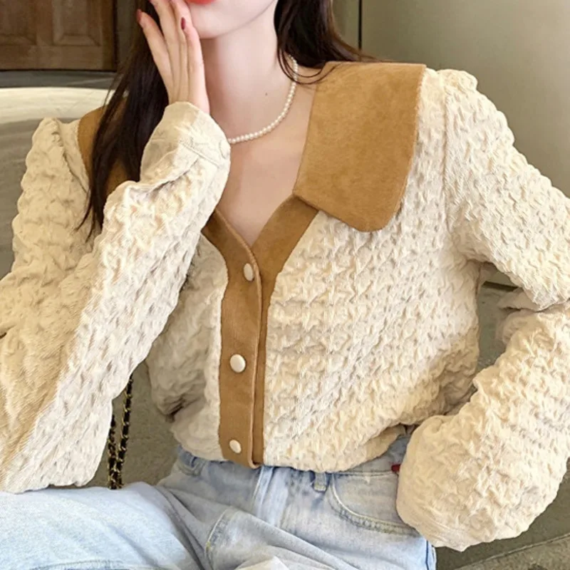 

Рубашка женская с длинным рукавом, весна-осень, 2021