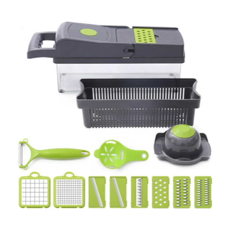 

Multifunctional Vegetable Fruit Slicer Grater Cutter Peeler Potato Peeler Carrot Grater Drain Basket Kitchen Tool Accessories