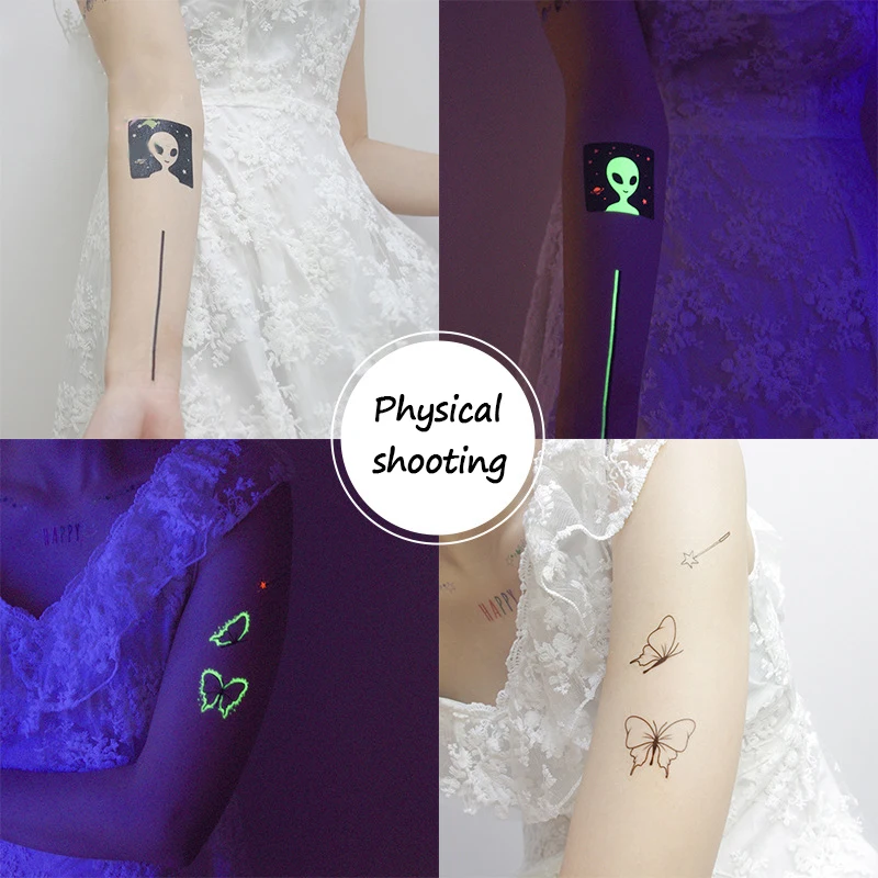 Красочные светящиеся водонепроницаемые Временные татуировки летние