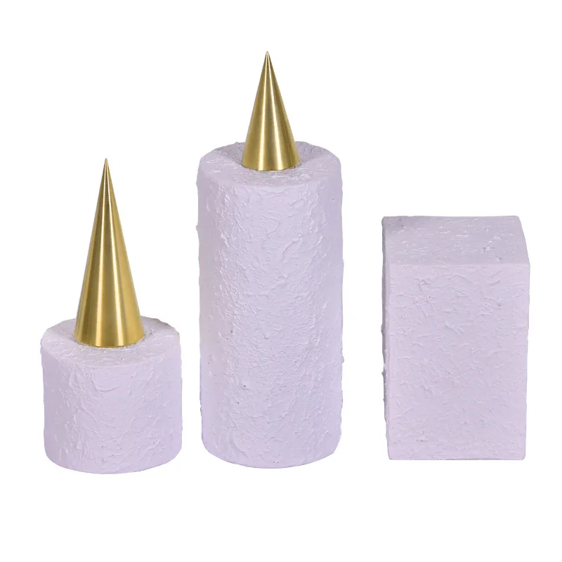 Resin baking paint cylindrical jewelry shooting props ring earrings factory wholesale jewelry display rack