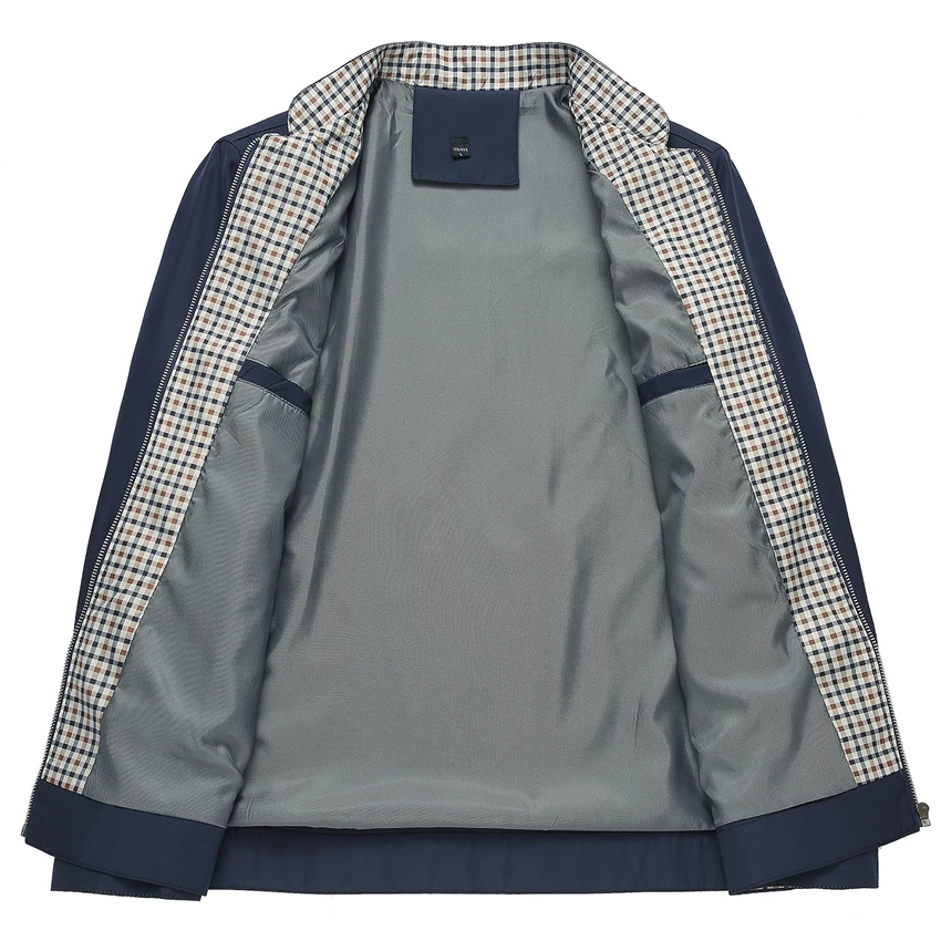 Куртка-бомбер мужская демисезонная однотонная с воротником-стойкой