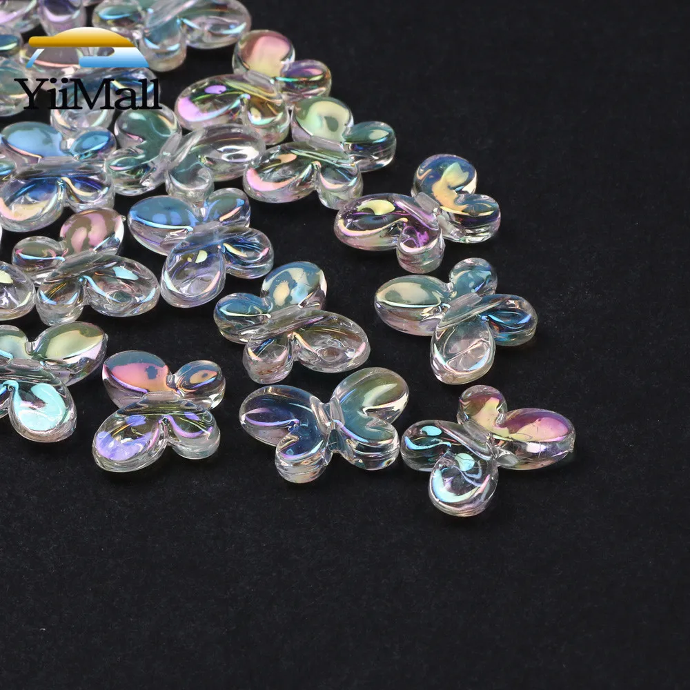 30 шт. прозрачные градиентные акриловые бусины в виде бабочек | Украшения и