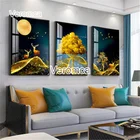 Diy 5D алмазов картина Золотой Лось дерево Пейзаж полная Алмазная вышивка Гостиная светильник класса люкс Вышивка крестом мозаика