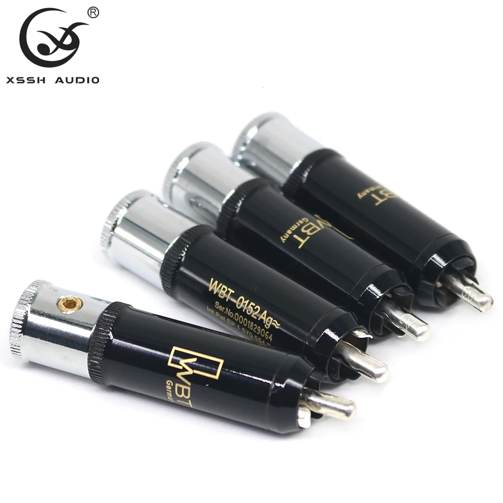 

RCA Adapter XSSH YIVO Hi-End OEM ODM DIY HIFI Pure Copper Silver Plated Male Audio Video Cable Cord RCA Plugs Connector Jack
