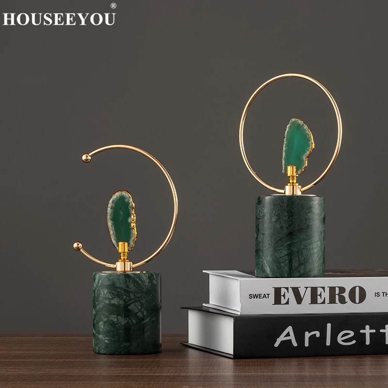 Современные роскошные декоративные элементы из агата для гостиной книжного