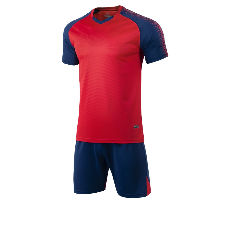 Мужская синяя Футбольная Футболка с коротким рукавом форма для взрослых детская