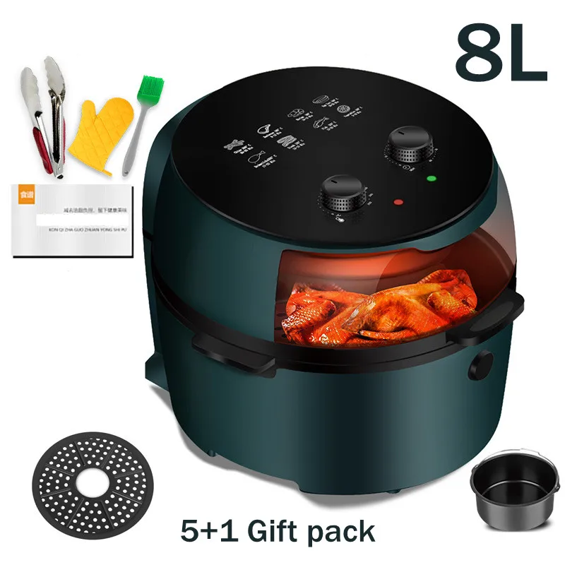 

8L Smart Air Fryer Visualized Household LCD French Fries Machine Integrated Oven Freidora De Aire Air Fryer Accessories Toaster