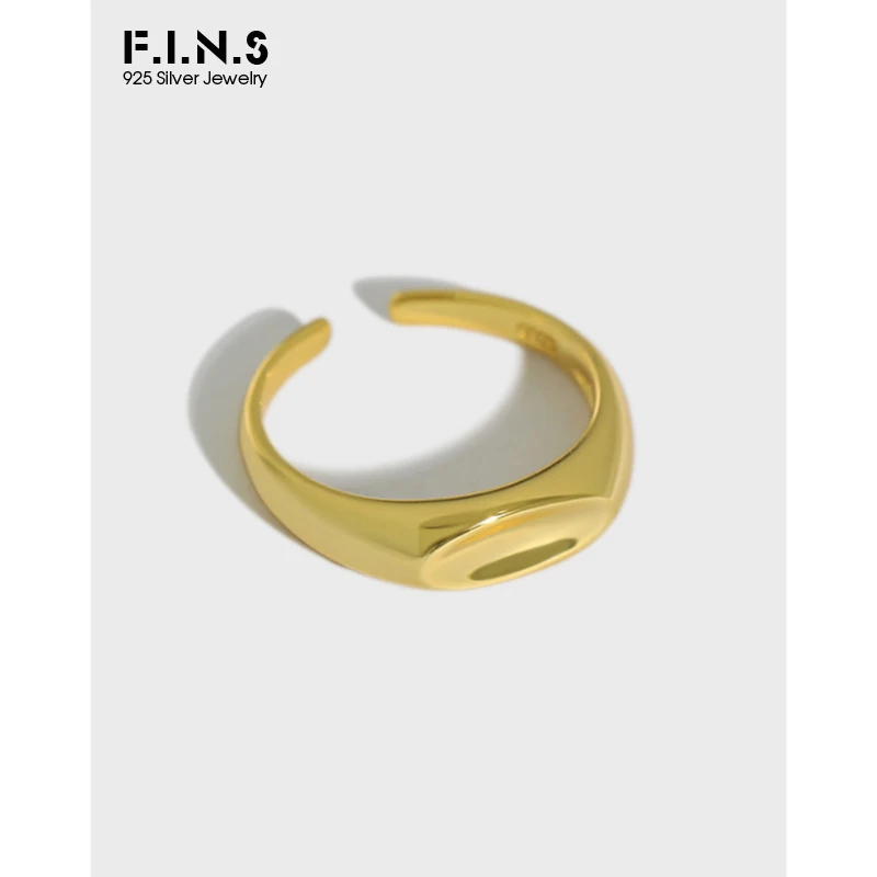 

F.I.N.S Минималистичная Геометрическая дуга вогнутая поверхность S925 Стерлинговое Серебро гладкое штабелируемое серебро 925 кольцо Модные ювел...