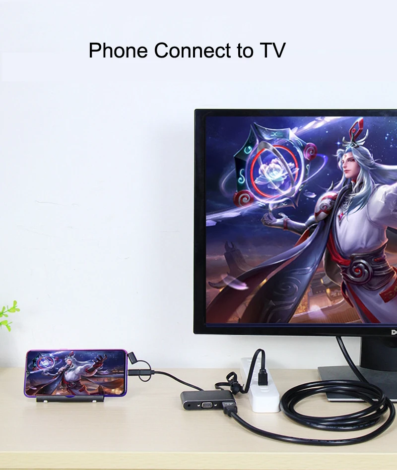 VGA HDMI Кабель-адаптер для IPhone 11 Pro Max XS XR 6 7 8 для huawei P20 P30 samsung S8 S9 S10 IOS type C Android для ТВ Bluetooth