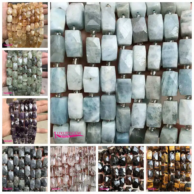 Natural Yellow Tiger Eye Stone Spacer Loose Beads 10x15mm Faceted Rectangle Shape DIY Jewelry Accessories a4211