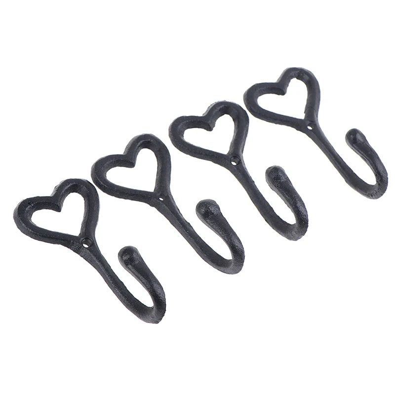 Новый 1 шт. Ретро кованый железный крючок в форме сердца Железный художественный