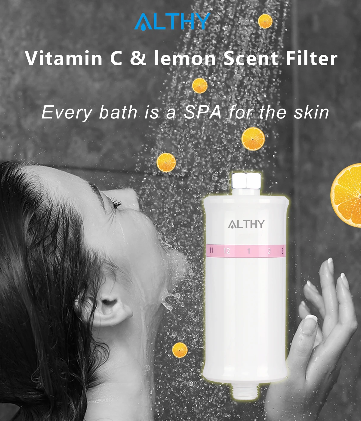 althy vitamin c shower filter water purifier lemon scent bathroom bath water softener filter chlorine help dry skinhair loss free global shipping