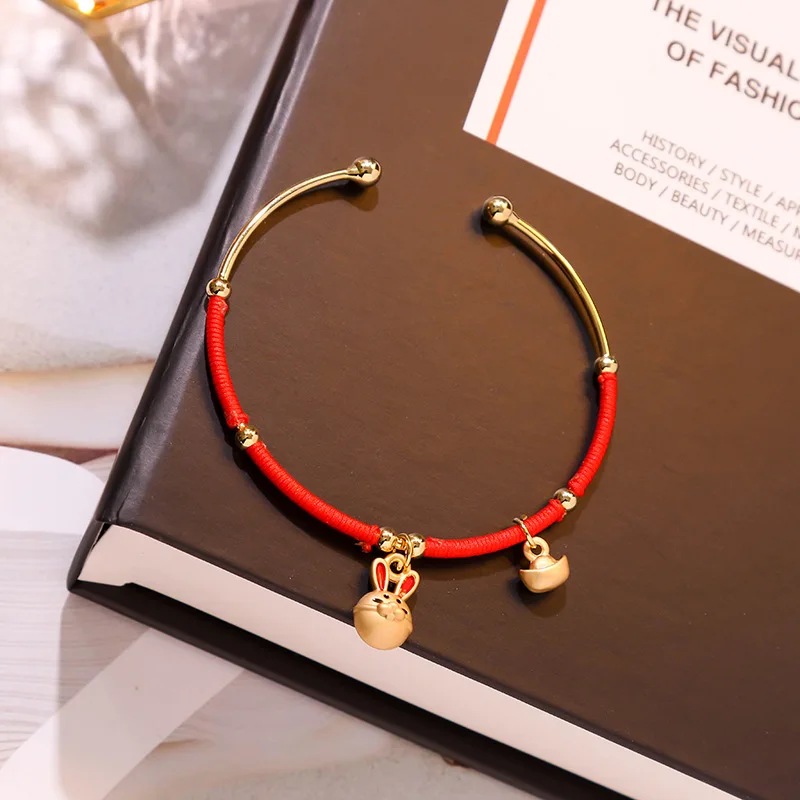 Корейский Новый красный браслет на удачу для женщин модные украшения рук милые
