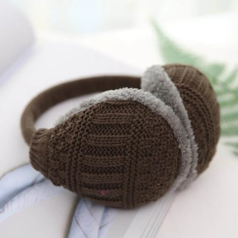 M12 Brown Calymel,, зимние унисекс наушники, женские теплые вязаные наушники, женские плюшевые наушники для девочек, теплые наушники, повязка на голову - Цвет: M12 Brown