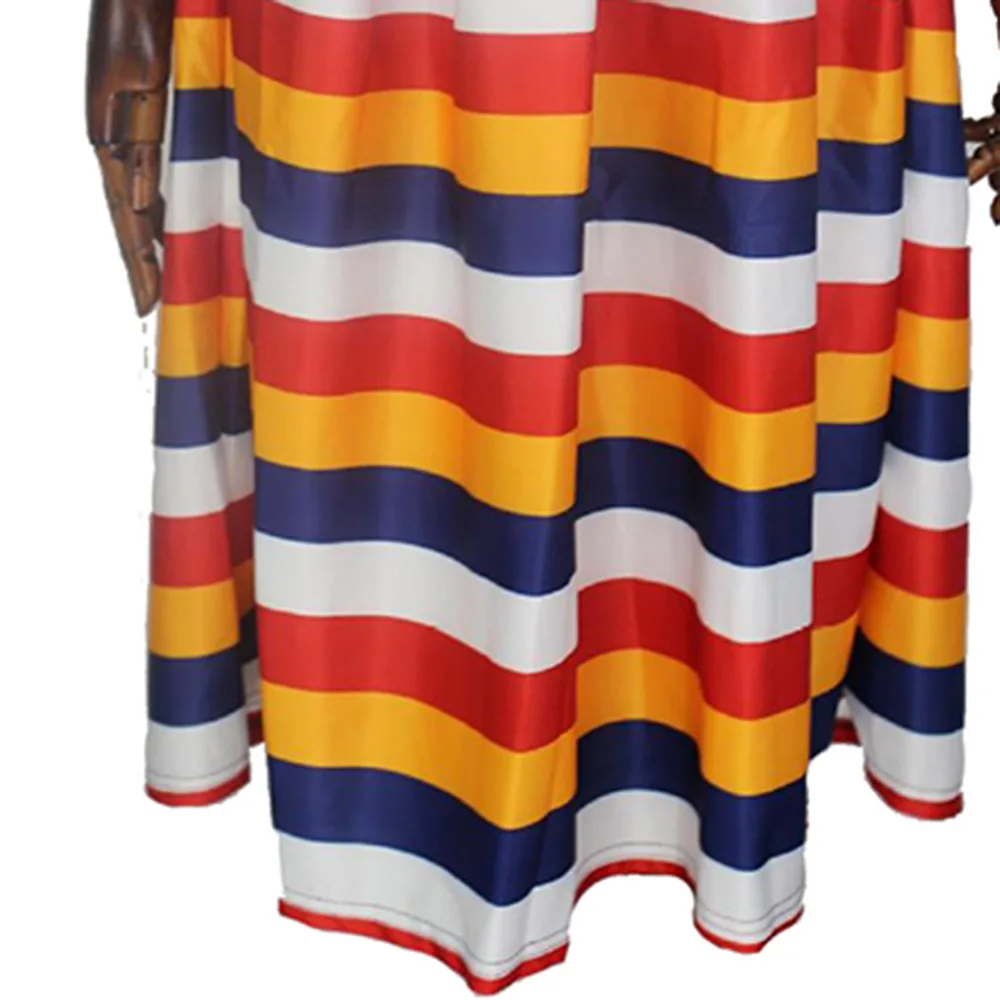 Винтажное платье в радужную полоску миди элегантное офисное ТРАПЕЦИЕВИДНОЕ с