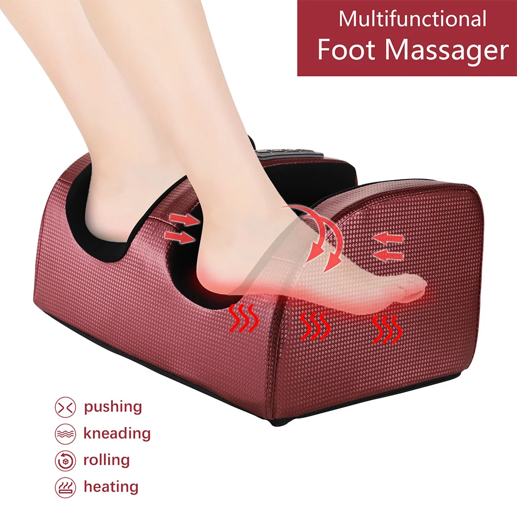 

Electric Heated Foot Massager Feet Pain Relief 3 Level Deep Kneading Rolling Massage Machine Gift US Plug