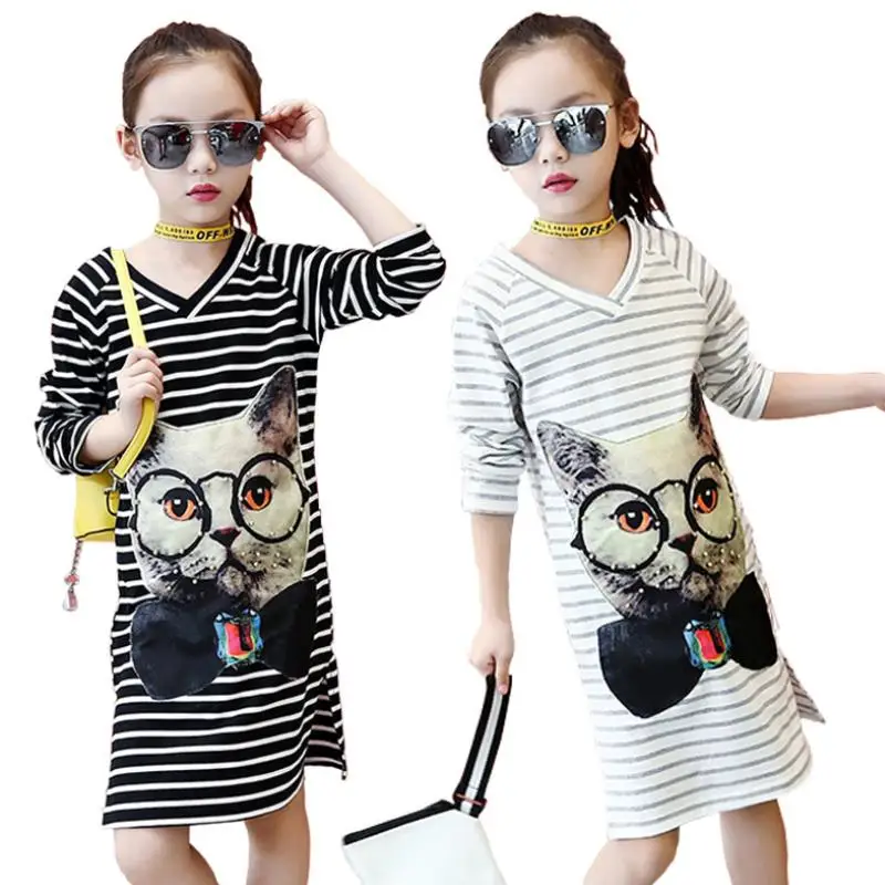 Осень 2019 хлопковые детские футболки модные топы с длинными рукавами и круглым