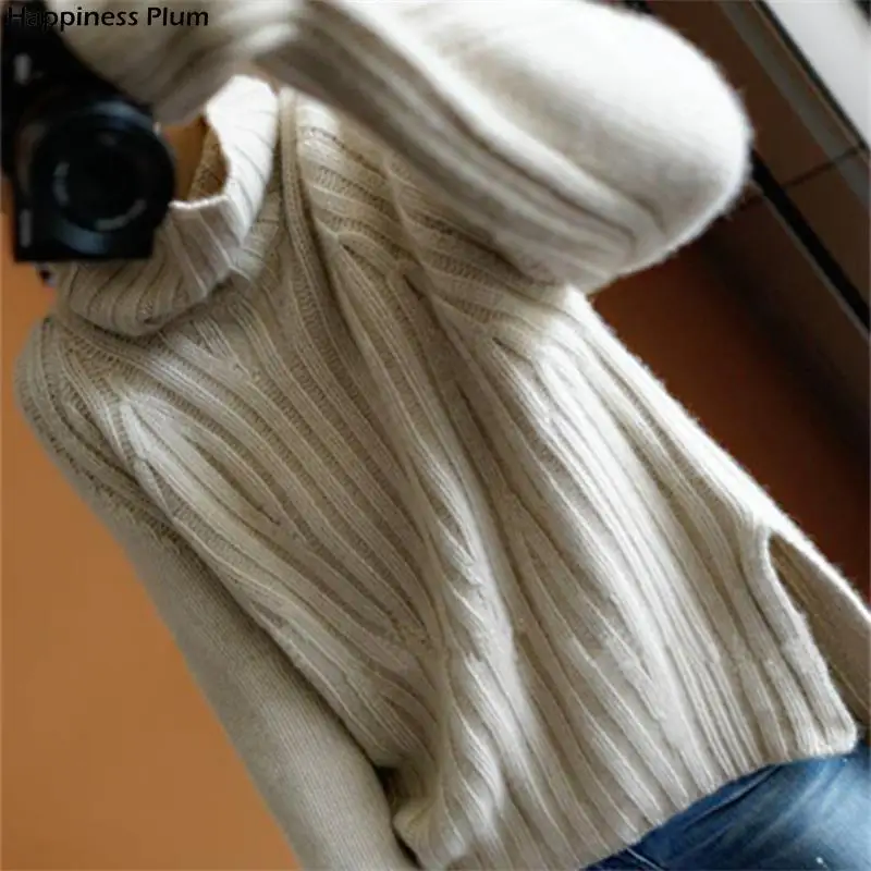 

New women sweaters fashion women turtleneck cashmere sweater women knitted pullovers Loose tops European style
