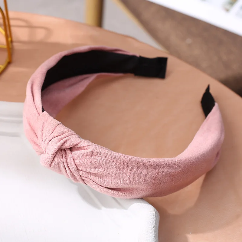 

Korean Style Lady Hairband 1Pcs Women Turban Fashion Ornaments Wide-brimmed Pure Color 4Colors Cloth Knotting Hair Hoop