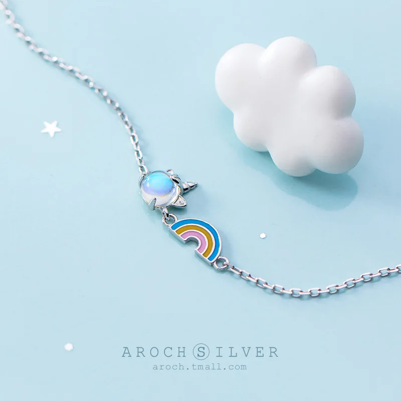 Браслет женский хипстер капающий резиновый Радужный с единорогом S3261|Гибкие и