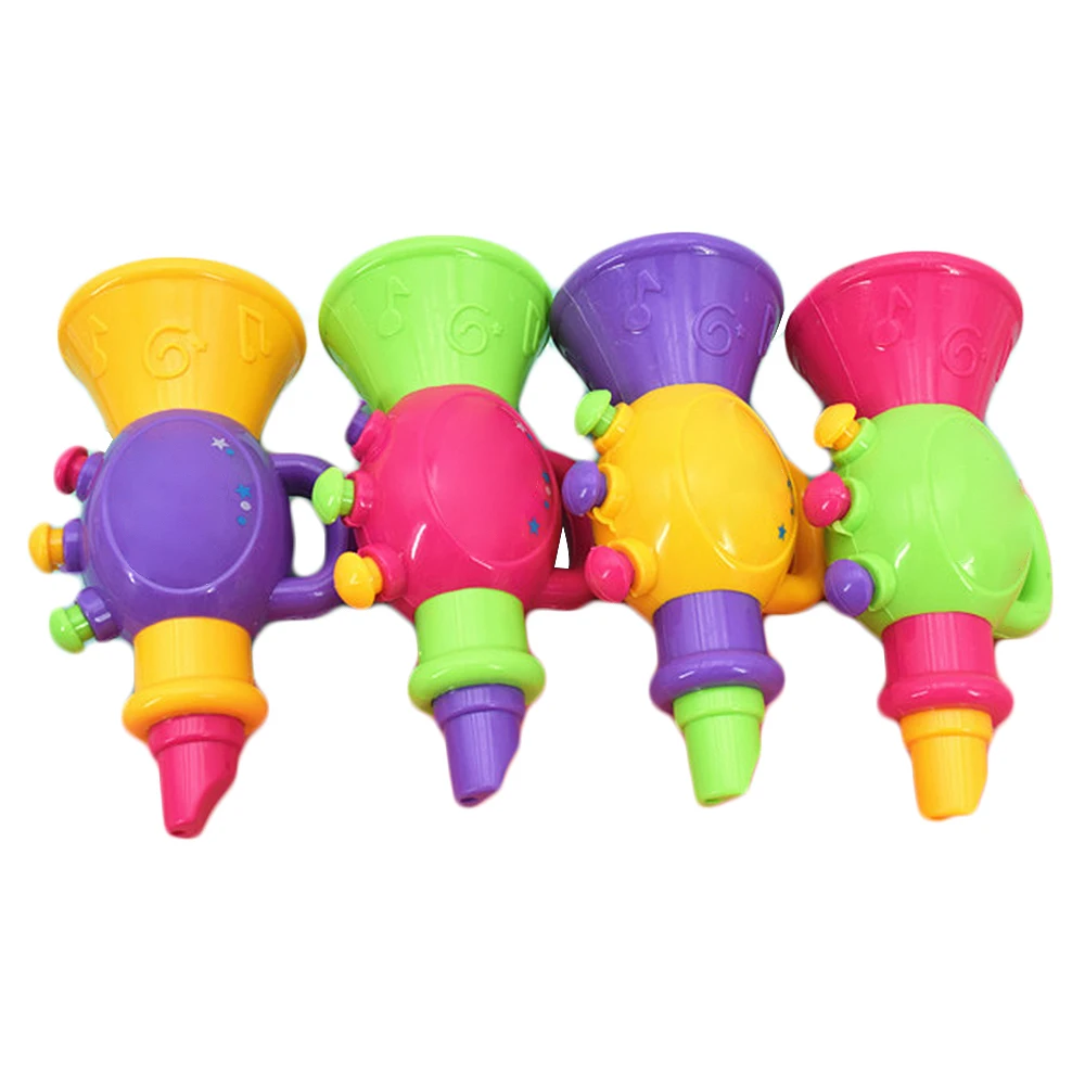 Multi-Color 13.5x6.3 Мини игрушечная труба Детские рожки Hooter труба звук Музыкальные инструменты развивающие пластиковые игрушки подарок для детей случайные цвета - Цвет: Multi-Color 13.5x6.3