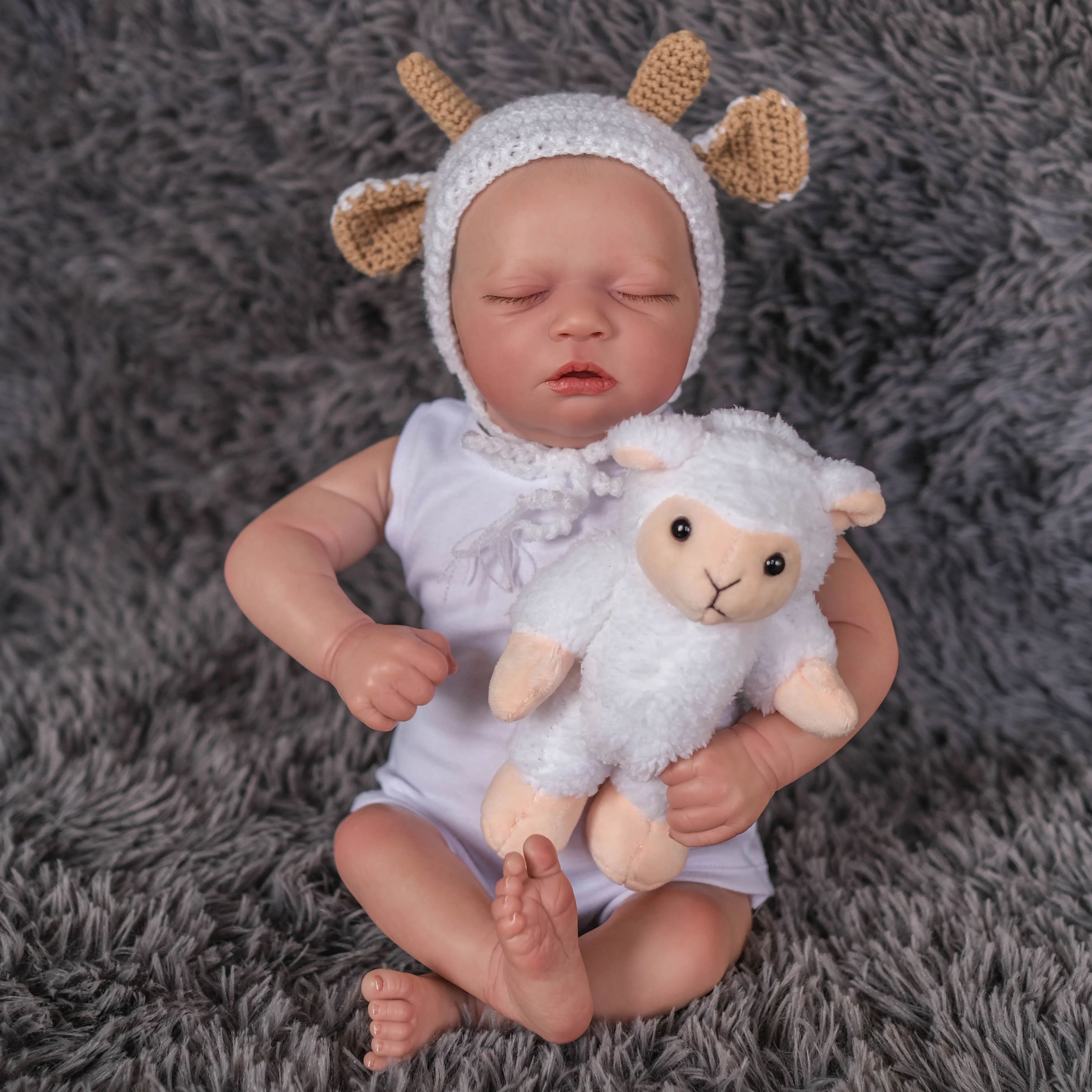 

Кукла новорожденная ручной работы, 3d-кукла реборн с рисунком бытие, многослойная, Реалистичная картина, подарок на Рождество, 48 см