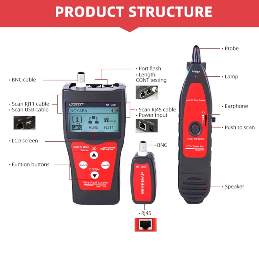 Kaufen Netzwerk & LAN Kabel Tester Katze 5-7 & Ethernet Draht Brechen Finder NF300 Draht Locator