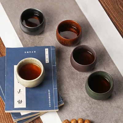 Каменная керамика маленькая чайная чашка пятиэлементная кунг-фу зеленый чай