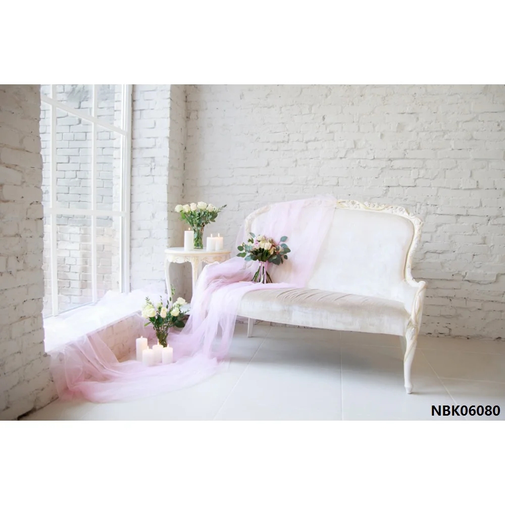 Laeacco Boudoir windoir белый занавес художественные цветы кукла фотографии фоны индивидуальные фотографические фоны для фотостудии - Цвет: NBK06080