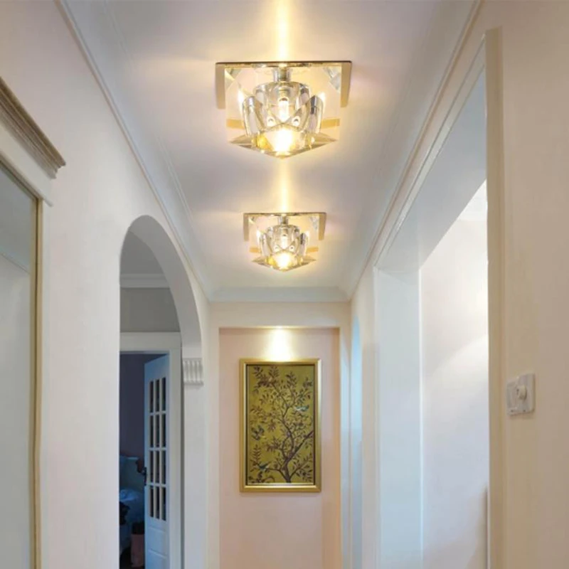 Пост-современный светодиодный Кристалл Потолочные светильники минималистский