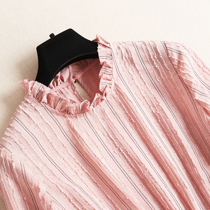 Dress Women Maxi Autumn Spring Clothes 2020 Vintage Ladies Pink Long Dresses Elegant Ruffle Robe Vestidos De Verano L557 | Женская