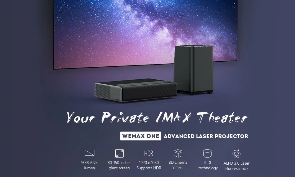 Appotronics WEMAX ONE Pro 4K лазерный проектор домашний кинотеатр тв проектор с коротким фокусом 150 дюймов 7000 люмен Wifi 3D проектор