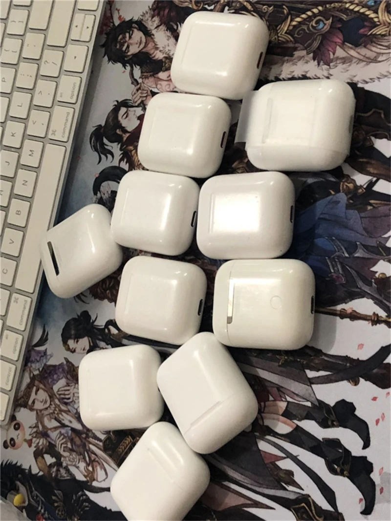 Используется оригинальные Apple AirPods 1st беспроводные наушники Оригинальные Bluetooth наушники для iPhone Xs Max XR 7 8 Plus iPad MacBook