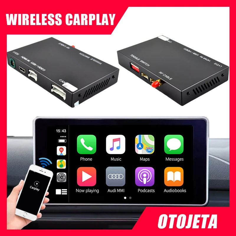Черный Беспроводной мультимедийный плеер Carplay Andriod Auto для AUDI Q7 2019 с оригинальным 8