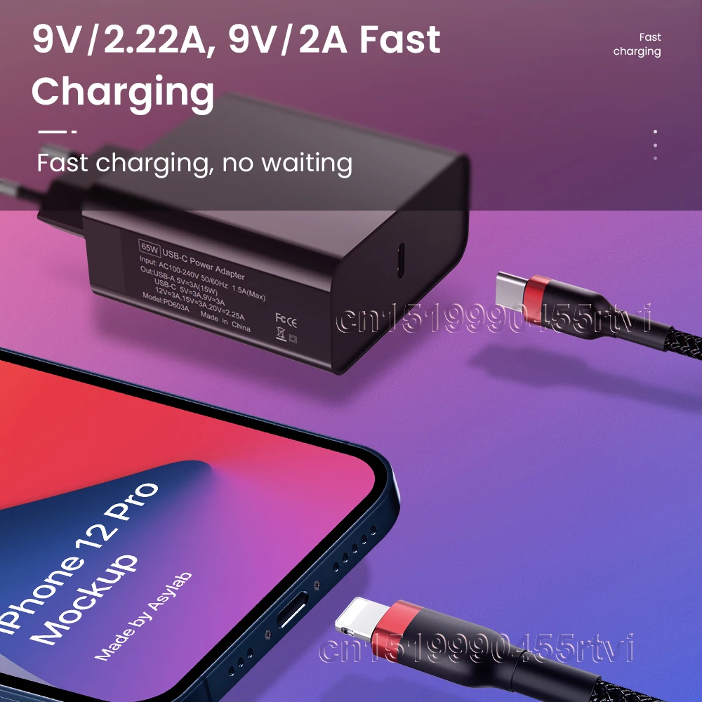 

PD USB Lighting Cable for iPhone 12 Pro Max PD 18W 20W Fast Charging Cable for iPhone 11 XS XR 8 USB Data Cable USB Type C Cable