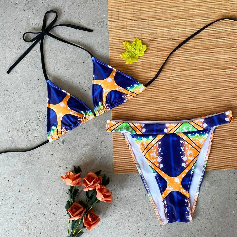 Мода 2020 бикини сексуальный купальник для женщин с принтом высокая талия бандаж