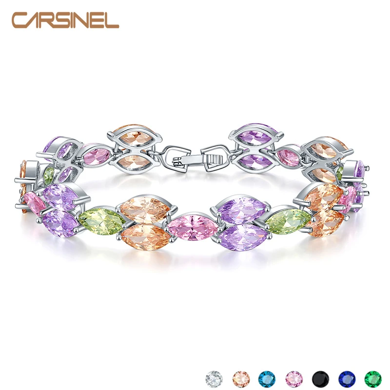 Женский браслет с подвеской CARSINEL розовый золотой цветной BR0168|bracelets for|friendship