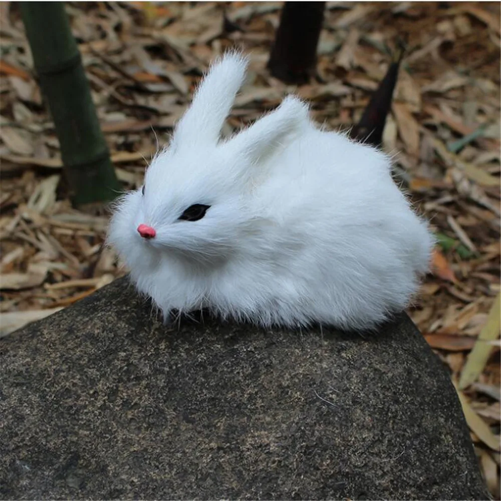 

15*6CM Mini Realistic Plush Rabbits Kids Toys Lifelike Artificial Animal Pocket Bunny Plush Toys Model Decorations Birthday Gift