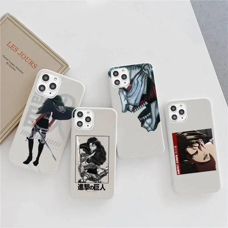 

Attack On Titan Levi Phone Case Candy Color for iPhone 6 6S 7 8 11 12 XS X SE 2020 XR mini pro Plus MAX mobile bags soft shell